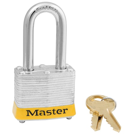 Yellow Laminated Steel Safety Padlock, 1-9/16In (40MM) Wide With 1-1/2In (38MM) Tall Shackle